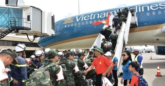 Hơn 100 thành viên Đoàn cứu hộ, cứu nạn động đất tại Venezuela về nước