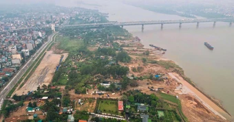 Khu vực xây công viên đầu tiên thuộc trục Đại lộ cảnh quan sông Hồng