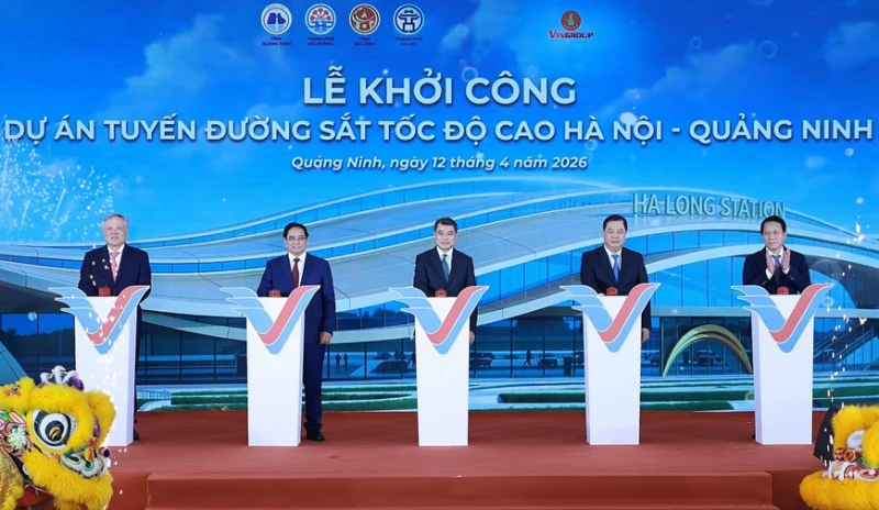 Lễ khởi công dự án tuyến đường sắt tốc độ cao Hà Nội-Quảng Ninh Lễ khởi công dự án tuyến đường sắt tốc độ cao Hà Nội-Quảng Ninh