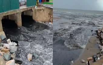Lộ nguyên nhân dòng nước đen tràn ra bãi biển Sầm Sơn