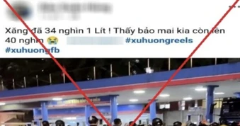 Loan tin 'xăng đã 34.000 đồng', bị phạt 7,5 triệu đồng