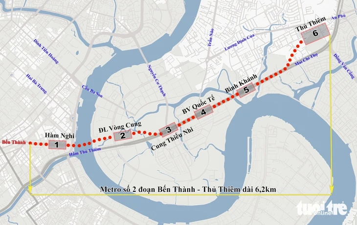 Metro số 2 Bến Thành - Thủ Thiêm định hình trục nối trung tâm TP.HCM với Long Thành