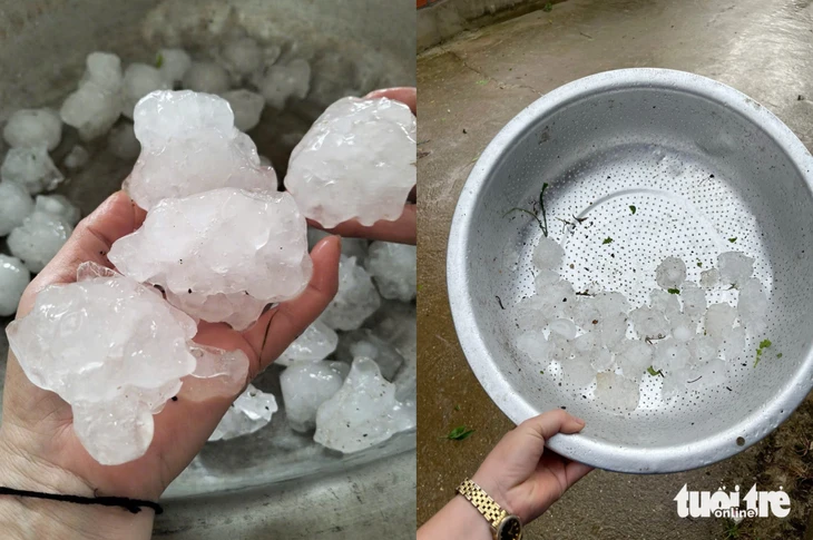 Mưa đá trút xuống Nghệ An, người dân mang chăn che ô tô Mưa đá trút xuống Nghệ An, người dân mang chăn che ô tô