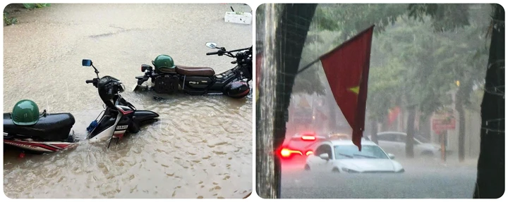 Mưa lớn Quảng Ninh hơn 200mm gây ngập lụt , ô tô chết máy và sạt lở đất Mưa lớn Quảng Ninh hơn 200mm gây ngập lụt , ô tô chết máy và sạt lở đất