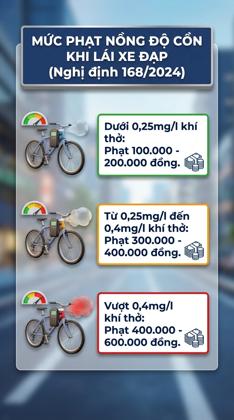 Mức phạt nồng độ cồn mới nhất đối với tất cả các loại xe sau khi bãi bỏ Nghị định 100, tài xế chú ý Mức phạt nồng độ cồn mới nhất đối với tất cả các loại xe sau khi bãi bỏ Nghị định 100, tài xế chú ý