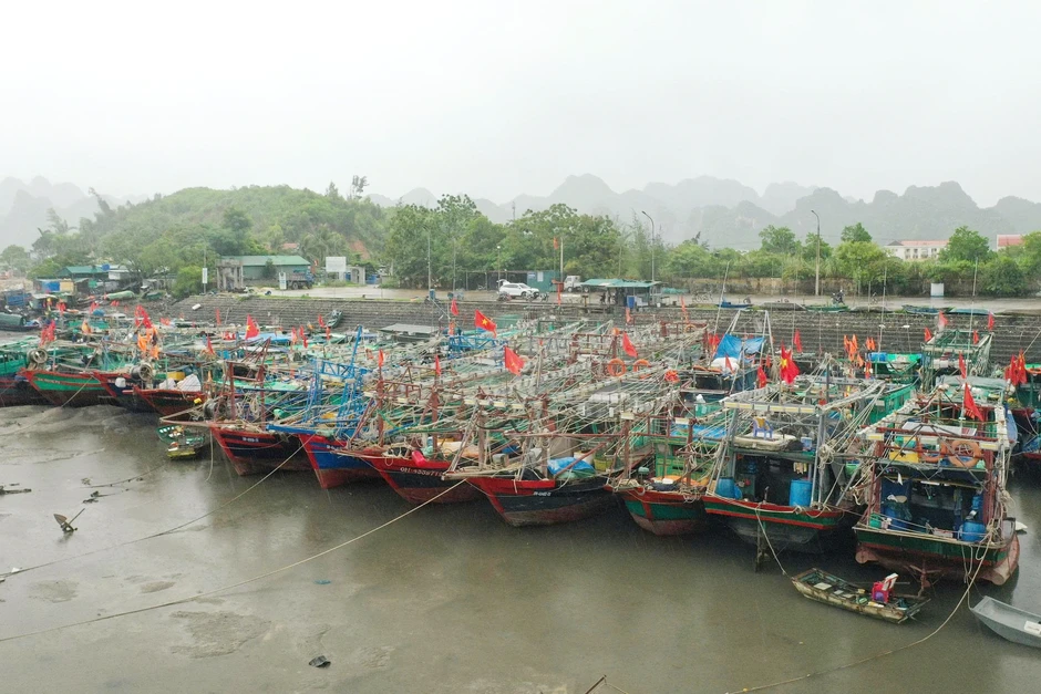 Ngư dân đưa tàu thuyền vào khu neo đậu tránh trú bão Maysak