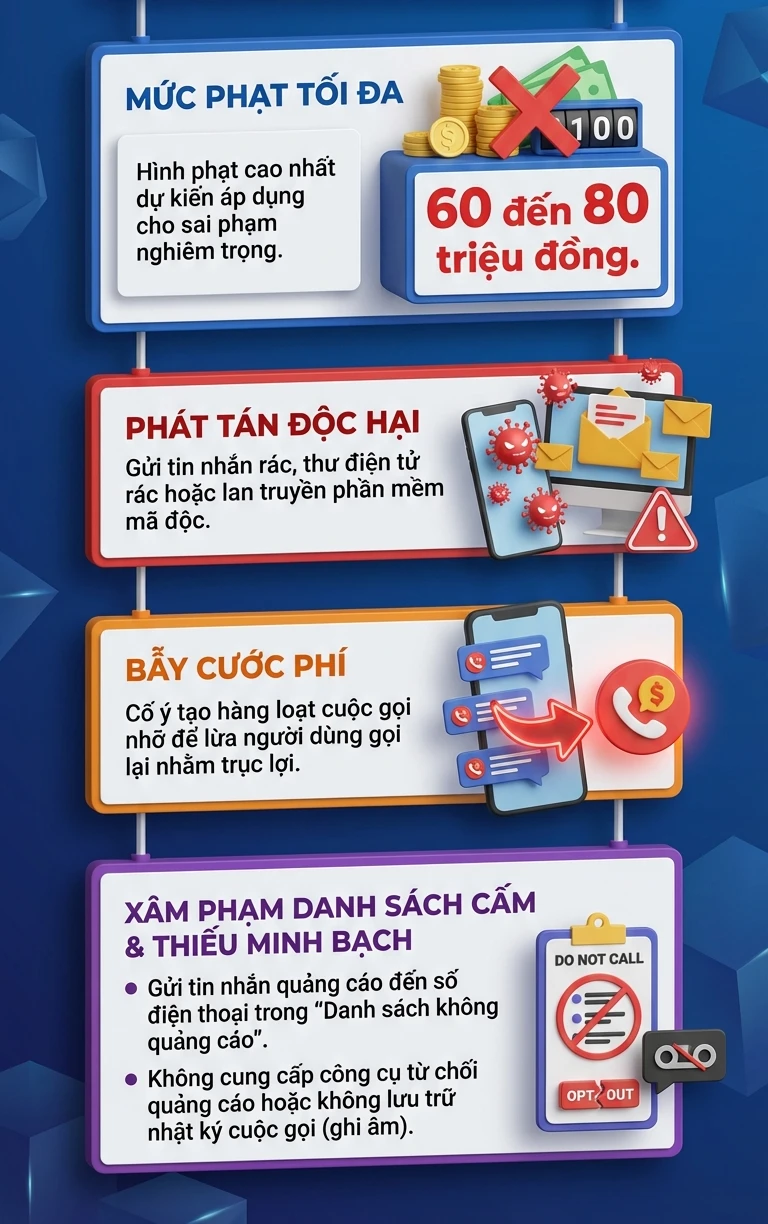 Những ai thường xuyên gọi điện, nhắn tin quảng cáo chú ý: Bộ Công an sẽ phạt lỗi này tới 80 triệu đồng? Những ai thường xuyên gọi điện, nhắn tin quảng cáo chú ý: Bộ Công an sẽ phạt lỗi này tới 80 triệu đồng?