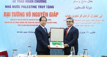 Palestine truy tặng Huân chương Đại Huân đai cho Đại tướng Võ Nguyên Giáp