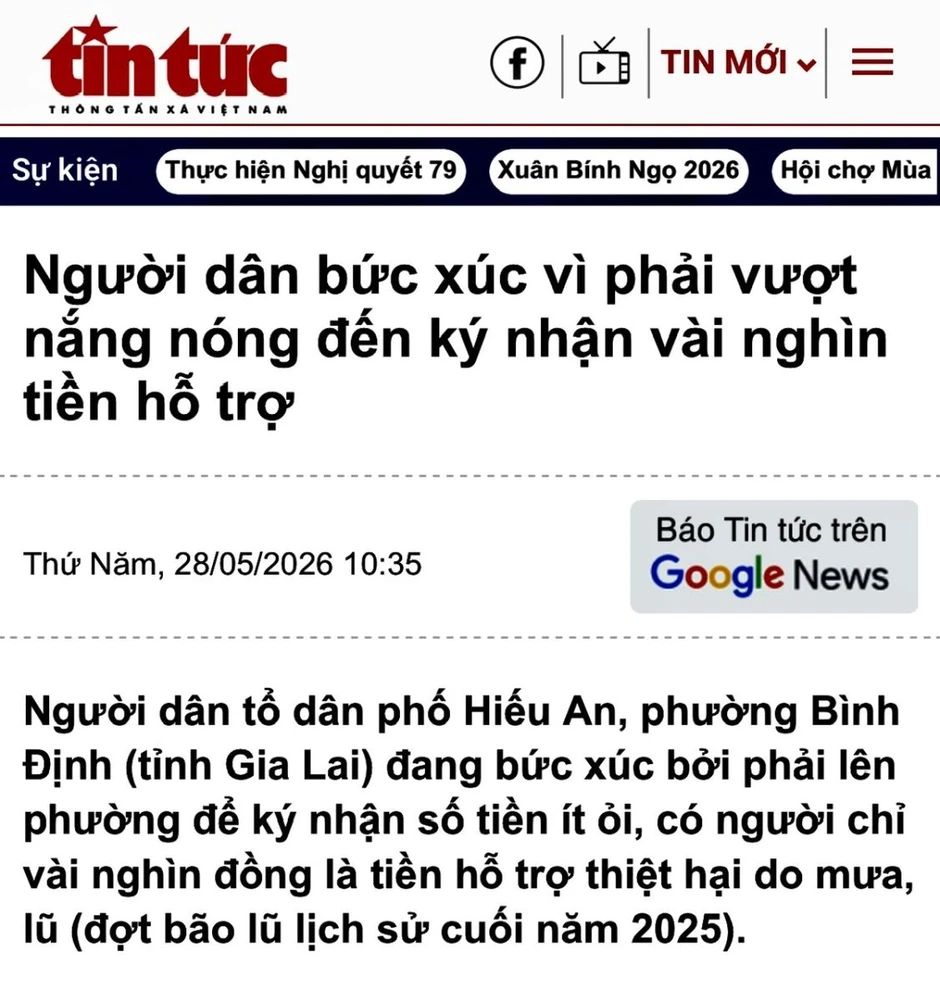 Phản hồi thông tin người dân vượt nắng nóng đi nhận tiền hỗ trợ