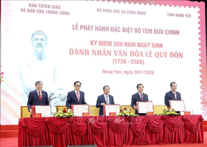 Phát hành bộ tem Kỷ niệm 300 năm Ngày sinh danh nhân văn hóa Lê Quý Đôn Phát hành bộ tem Kỷ niệm 300 năm Ngày sinh danh nhân văn hóa Lê Quý Đôn