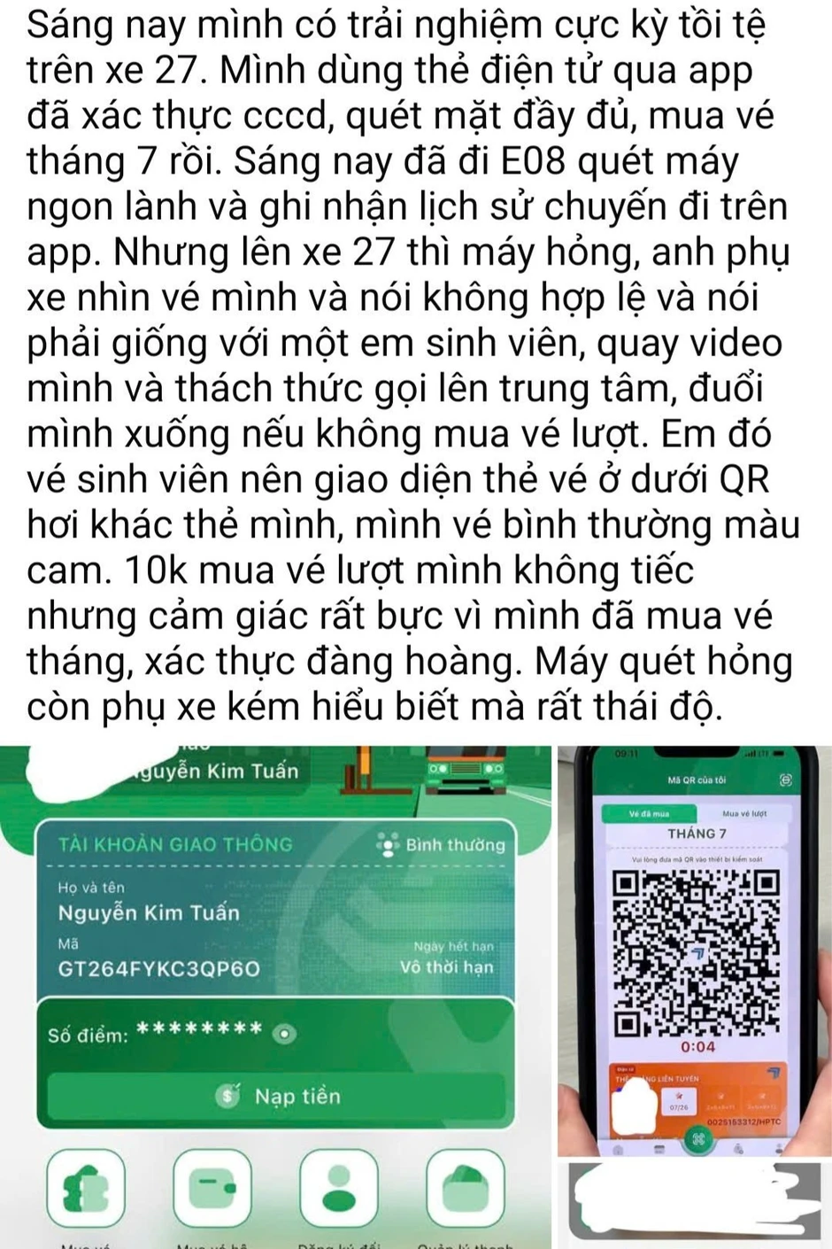 Phụ xe buýt từ chối vé điện tử: Sự cố đáng tiếc trên tuyến xe 27 Tại Hà Nội Phụ xe buýt từ chối vé điện tử: Sự cố đáng tiếc trên tuyến xe 27 Tại Hà Nội