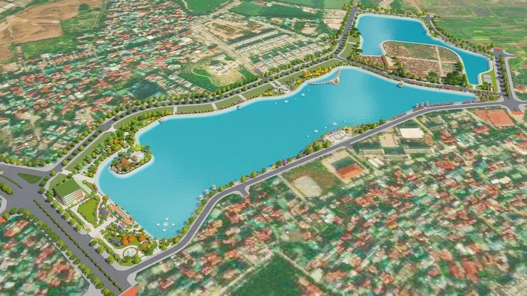 Sau hơn 1 năm thi công, hồ điều hòa gần 14ha ở Hà Nội dần thành hình Sau hơn 1 năm thi công, hồ điều hòa gần 14ha ở Hà Nội dần thành hình