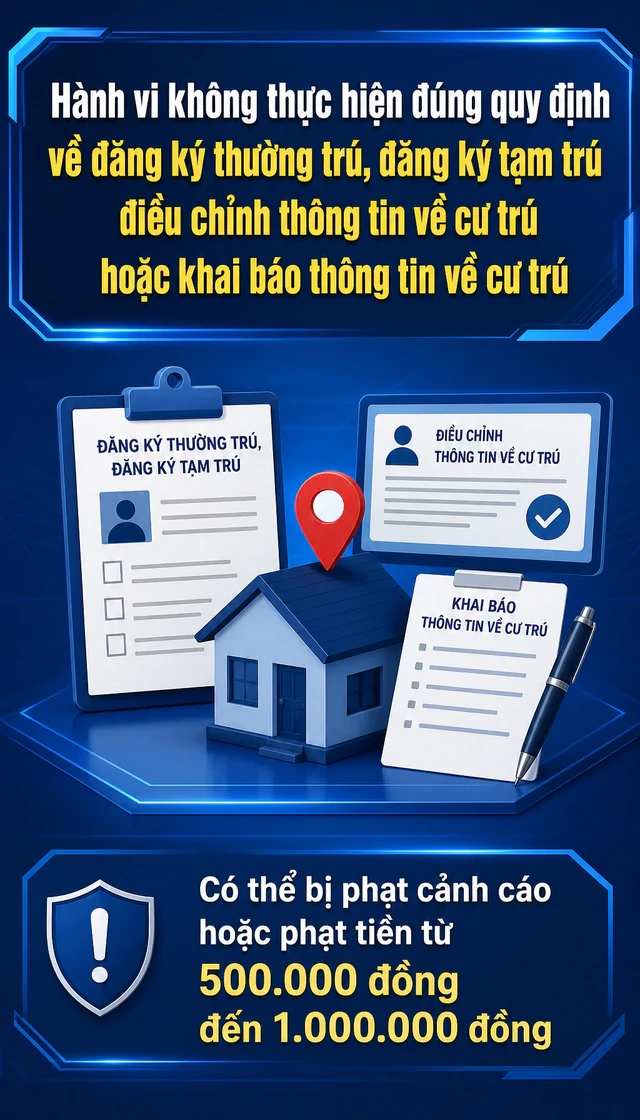 Tất cả người dân chú ý mức phạt 1 triệu đồng liên quan đến đăng ký thường trú, tạm trú Tất cả người dân chú ý mức phạt 1 triệu đồng liên quan đến đăng ký thường trú, tạm trú