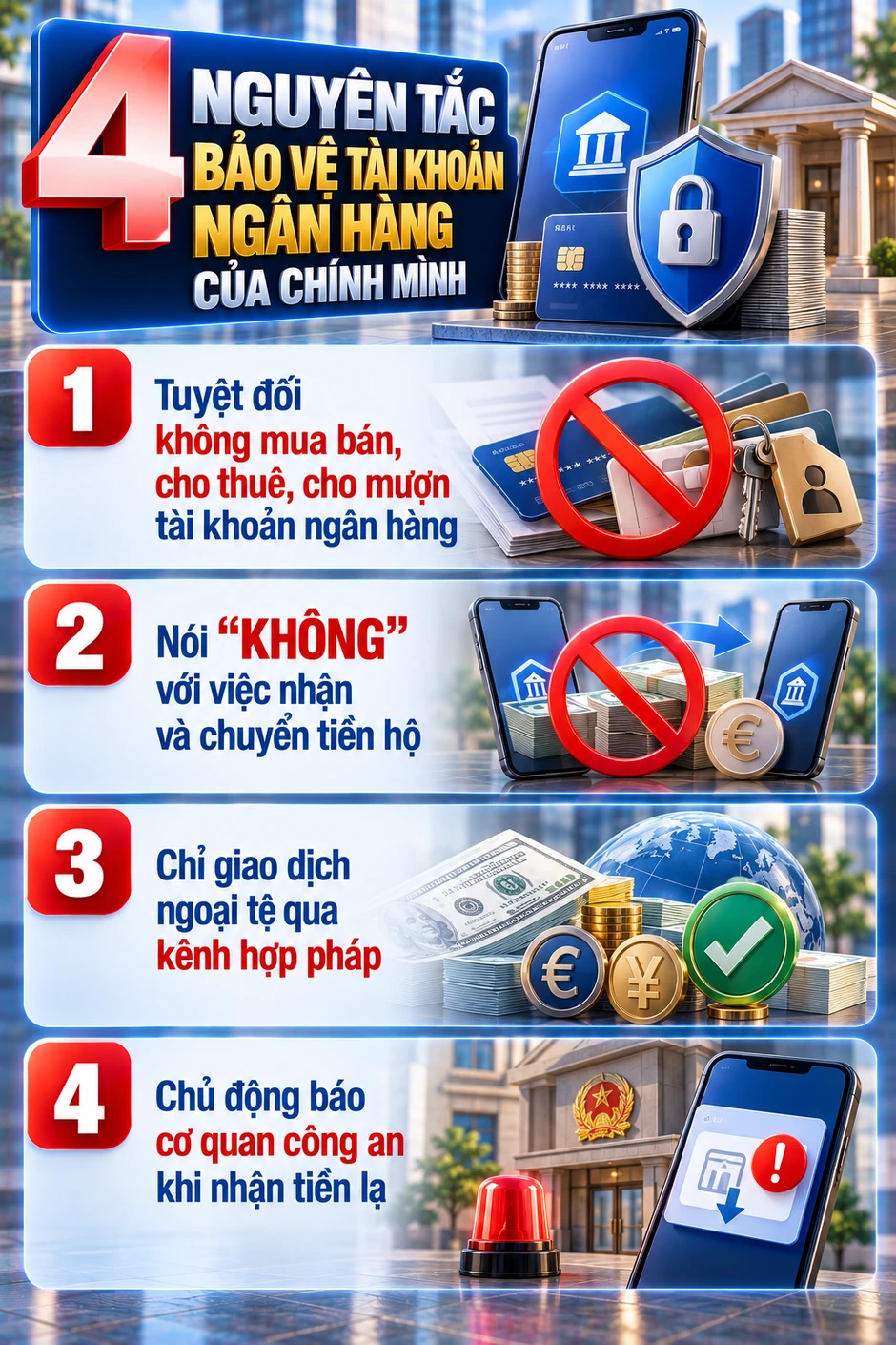 Tất cả người dân có tài khoản ngân hàng chú ý công an sẽ đặc biệt điều tra các giao dịch chuyển tiền này Tất cả người dân có tài khoản ngân hàng chú ý công an sẽ đặc biệt điều tra các giao dịch chuyển tiền này