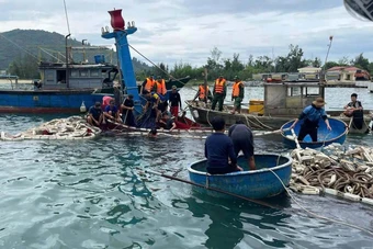 Tàu cá ở Huế bị gió lớn đánh chìm trên biển, thiệt hại 3 tỷ đồng