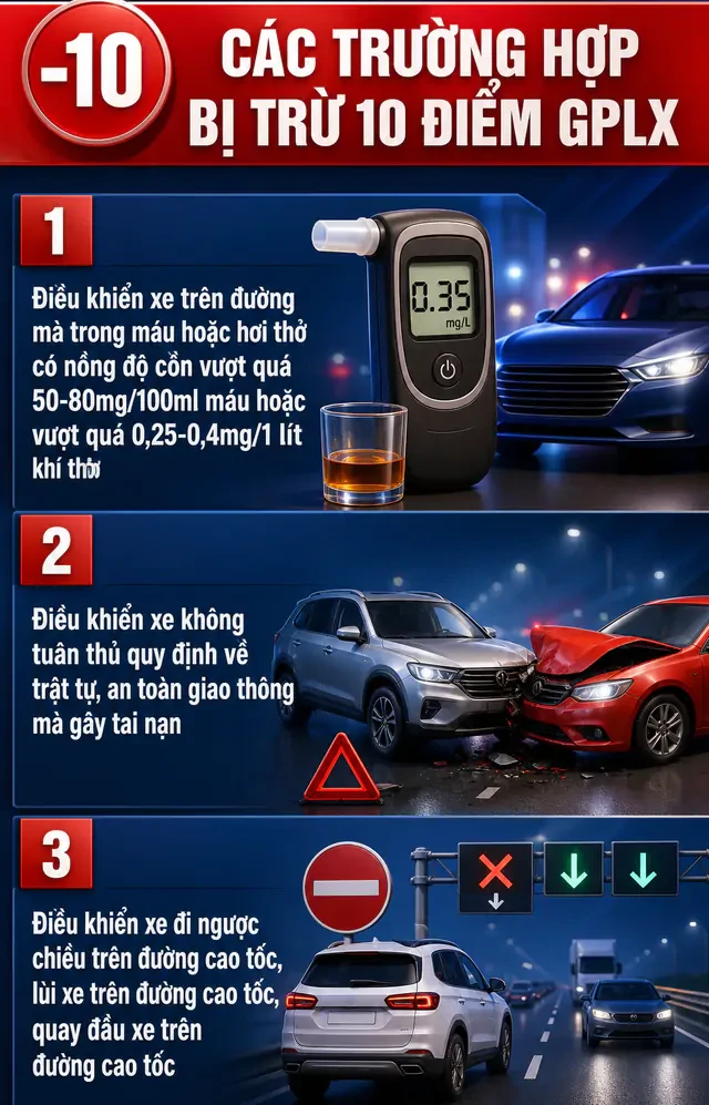 Thông tin quan trọng về trừ điểm Giấy phép lái xe, tất cả tài xế cần biết Thông tin quan trọng về trừ điểm Giấy phép lái xe, tất cả tài xế cần biết