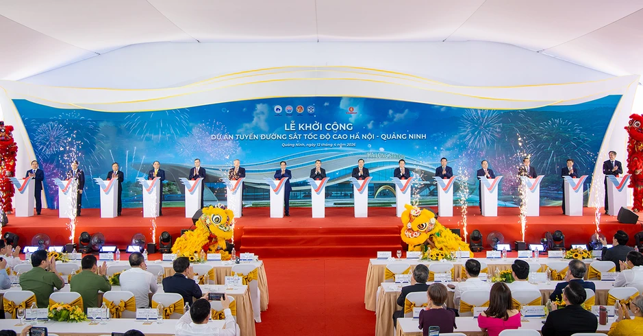 Thủ tướng Lê Minh Hưng bấm nút khởi công đường sắt tốc độ cao Hà Nội - Quảng Ninh Thủ tướng Lê Minh Hưng bấm nút khởi công đường sắt tốc độ cao Hà Nội - Quảng Ninh