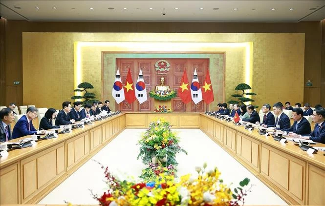 Thủ tướng Lê Minh Hưng hội kiến Tổng thống Hàn Quốc Lee Jae Myung Thủ tướng Lê Minh Hưng hội kiến Tổng thống Hàn Quốc Lee Jae Myung