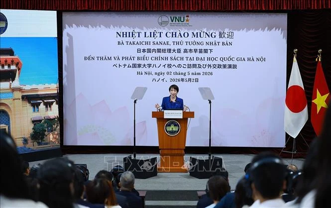 Thủ tướng Nhật Bản Takaichi Sanae phát biểu chính sách tại Đại học Quốc gia Hà Nội Thủ tướng Nhật Bản Takaichi Sanae phát biểu chính sách tại Đại học Quốc gia Hà Nội