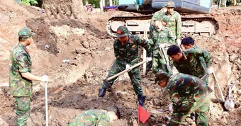 Tìm được thêm 18 hài cốt liệt sỹ tại Công viên Lê Thị Riêng
