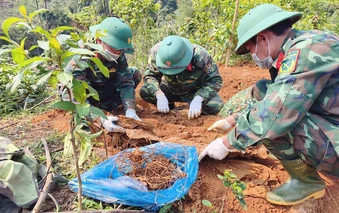 Tìm thấy hài cốt liệt sĩ cùng cuộn dây thông tin
