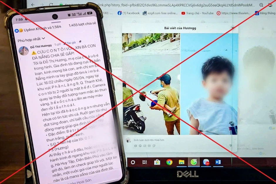 Tin "trẻ bị bắt cóc, mẹ lên mạng khẩn thiết cứu con tôi với” là bịa đặt Tin "trẻ bị bắt cóc, mẹ lên mạng khẩn thiết cứu con tôi với” là bịa đặt
