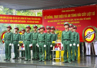 Tổ chức truy điệu, an táng hai hài cốt liệt sĩ