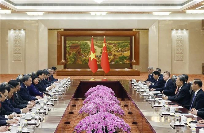 Tổng Bí thư, Chủ tịch nước Tô Lâm hội kiến Ủy viên trưởng Nhân đại toàn quốc Trung Quốc Tổng Bí thư, Chủ tịch nước Tô Lâm hội kiến Ủy viên trưởng Nhân đại toàn quốc Trung Quốc