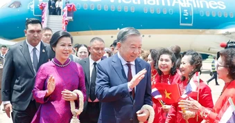 Tổng Bí thư, Chủ tịch nước Tô Lâm và Phu nhân bắt đầu thăm chính thức Thái Lan