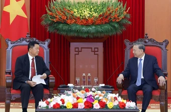 Tổng Bí thư Tô Lâm tiếp Đoàn đại biểu cấp cao Bộ Công an Lào