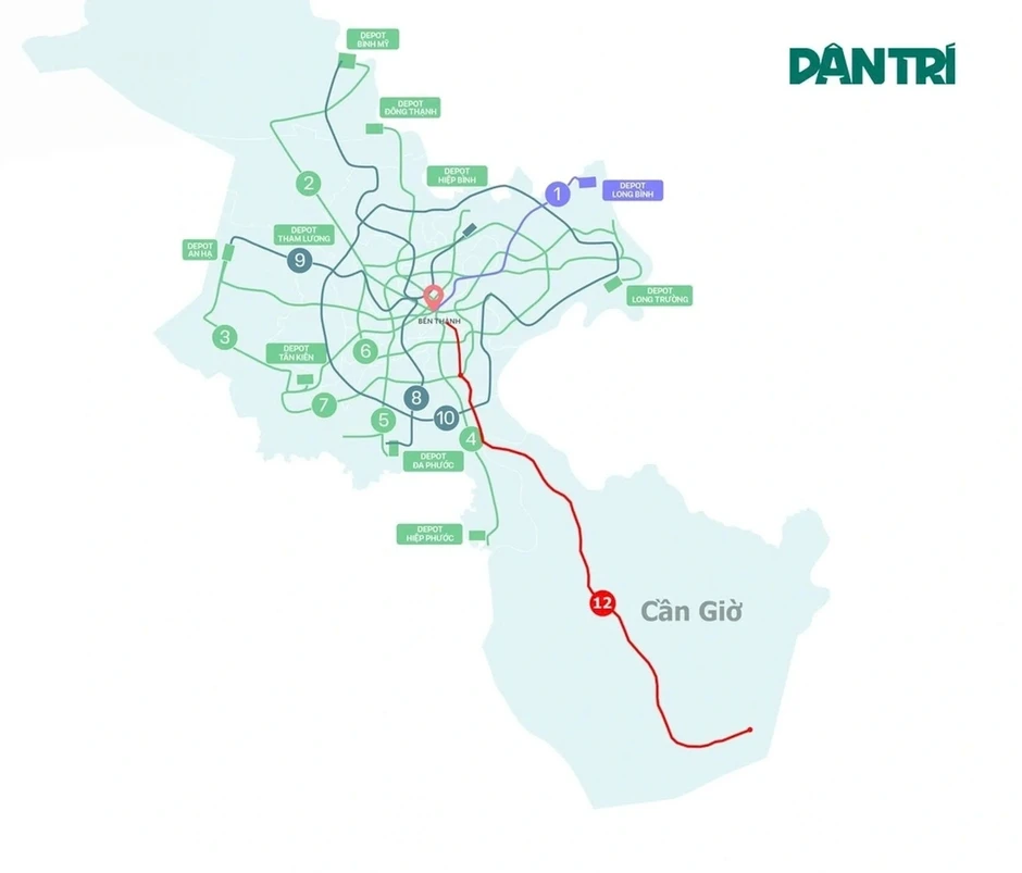TPHCM phê duyệt hướng tuyến Metro Bến Thành - Cần Giờ TPHCM phê duyệt hướng tuyến Metro Bến Thành - Cần Giờ