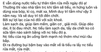 Trào lưu chăm sóc da bằng nước tiểu gây tranh cãi và nguy cơ sức khỏe tiềm ẩn