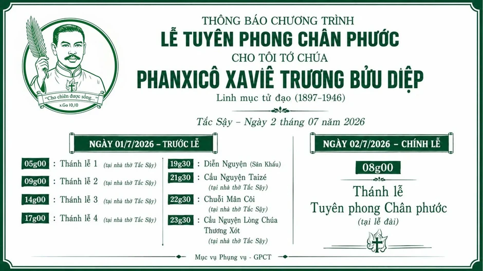 Về dự lễ phong Chân phước linh mục Trương Bửu Diệp, người hành hương lưu ý gì?