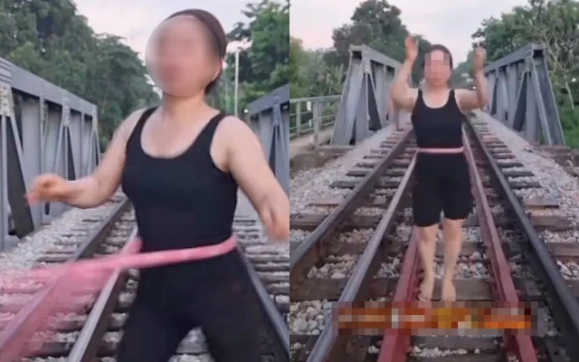 Vô tư tập lắc vòng trên đường ray tàu hỏa, người phụ nữ SN 1979 ở Lạng Sơn bị xử lý