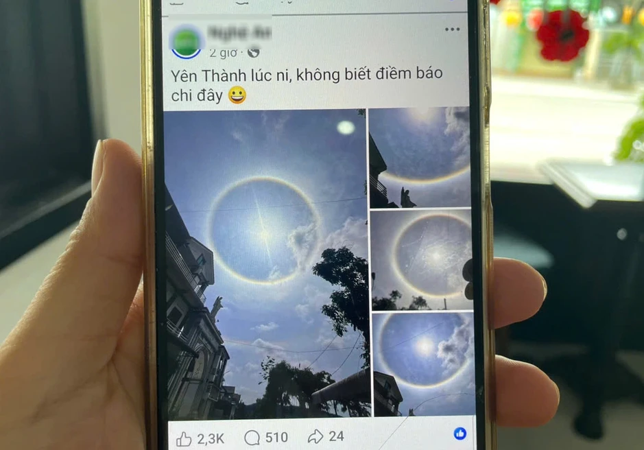 Xuất hiện hào quang mặt trời, người dân lo có thiên tai