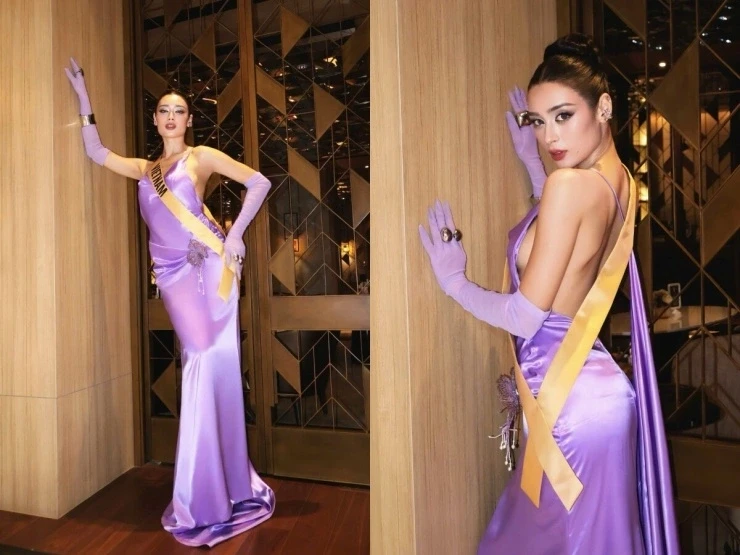 Emoura Phạm xử lý khéo khi suýt ngã trên sân khấu Miss Grand International