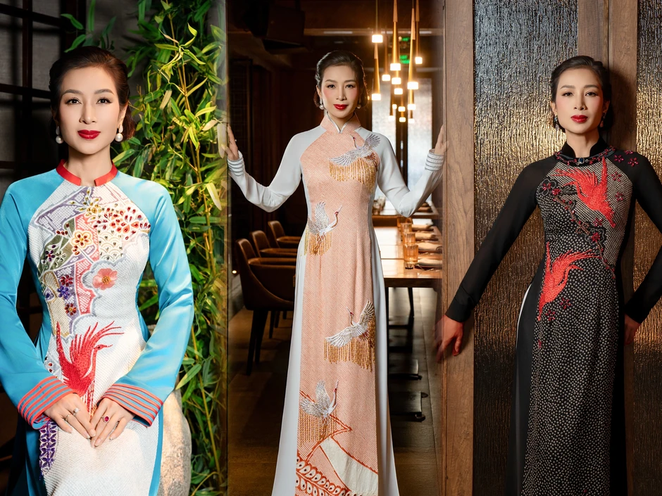 Hoa khôi Thu Hương khoe nét đẹp đằm thắm trong tà áo dài ở tuổi 47