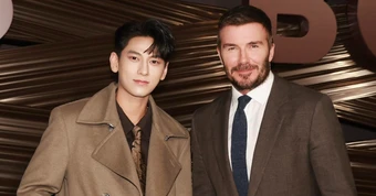 Isaac hội ngộ David Beckham tại Tuần lễ thời trang Milan