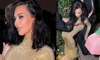 Kim Kardashian ngã vì giày 'cà kheo'