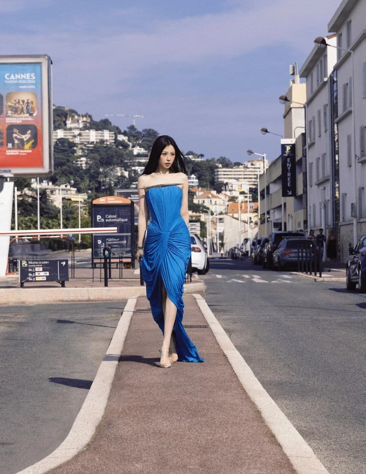 Ngu Thư Hân diện đầm của Cường Đàm tại Cannes
