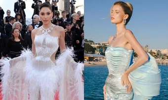 Váy áo của NTK Việt tỏa sáng trên thảm đỏ Cannes