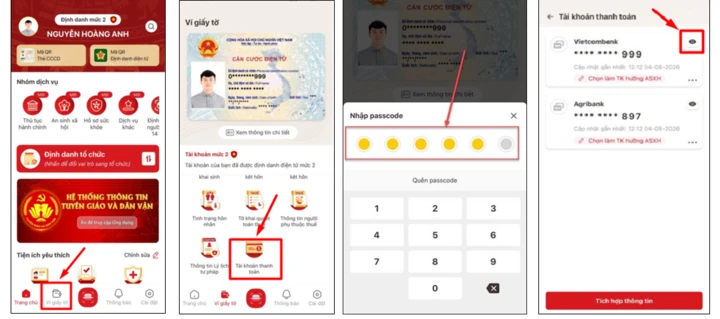 Hướng dẫn tích hợp tài khoản thanh toán trên ứng dụng VNeID Hướng dẫn tích hợp tài khoản thanh toán trên ứng dụng VNeID