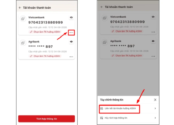 Hướng dẫn tích hợp tài khoản thanh toán trên ứng dụng VNeID Hướng dẫn tích hợp tài khoản thanh toán trên ứng dụng VNeID