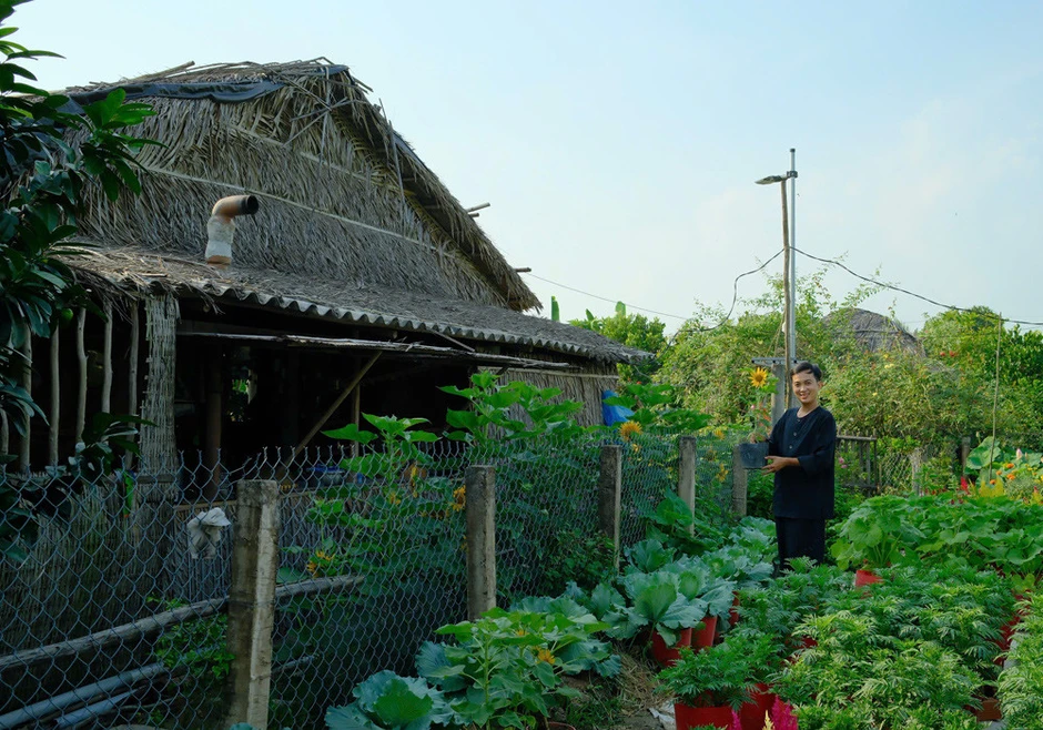 Chàng trai rời phố về quê dựng nhà lá 40m2, xây khu vườn đẹp mê mẩn Chàng trai rời phố về quê dựng nhà lá 40m2, xây khu vườn đẹp mê mẩn