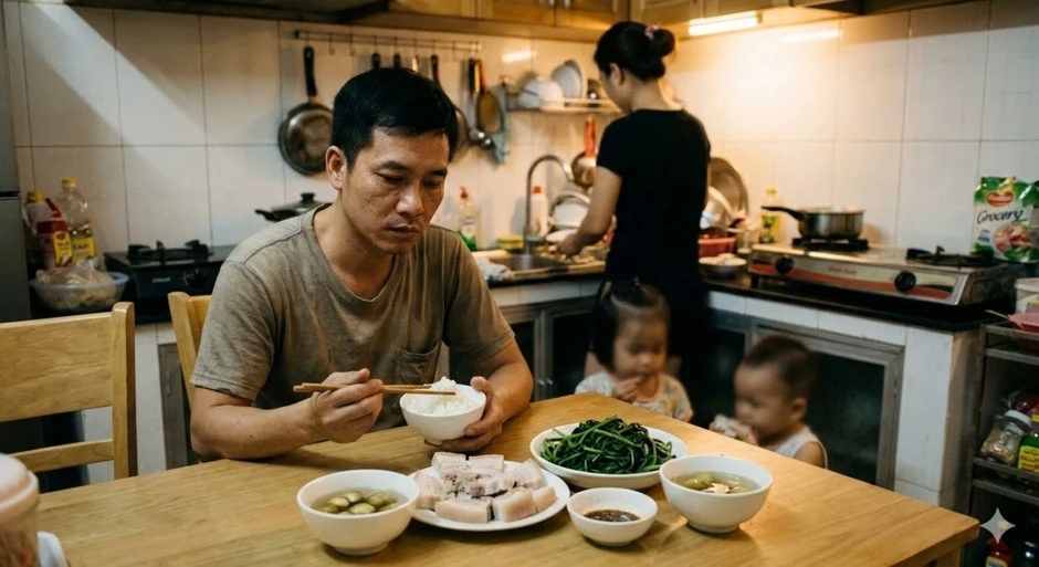 Vợ chỉ biết luộc rau, luộc thịt, tiền tiêu bao nhiêu cũng hết Vợ chỉ biết luộc rau, luộc thịt, tiền tiêu bao nhiêu cũng hết