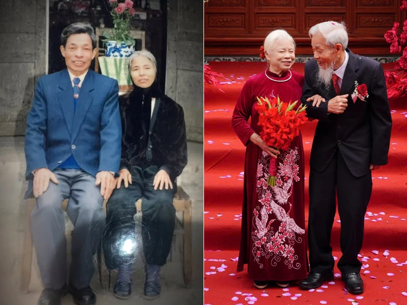 Vợ chồng U90 ở Hưng Yên kỷ niệm 70 năm bên nhau, con cháu rơi nước mắt Vợ chồng U90 ở Hưng Yên kỷ niệm 70 năm bên nhau, con cháu rơi nước mắt
