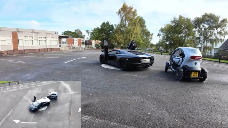Ô tô điện mini lực kéo gấp đôi Lamborghini Aventador, chạy vượt Audi S1 Quattro