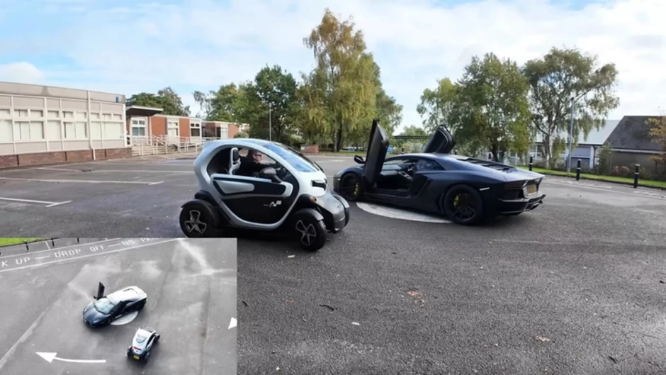 Ô tô điện mini lực kéo gấp đôi Lamborghini Aventador, chạy vượt Audi S1 Quattro