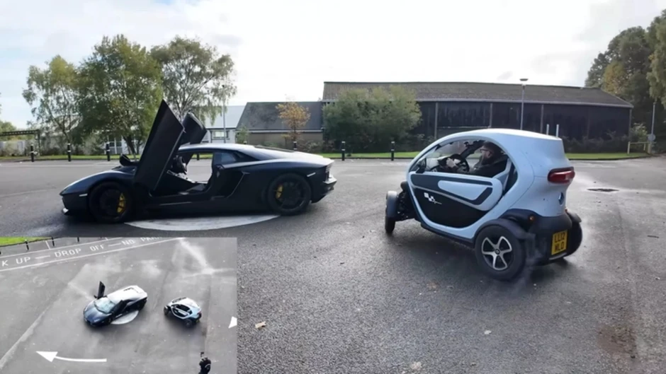 Ô tô điện mini lực kéo gấp đôi Lamborghini Aventador, chạy vượt Audi S1 Quattro