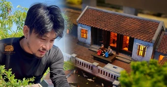 Chàng trai Ninh Bình làm mô hình nhà cổ Bắc Bộ, lưu giữ ký ức tuổi thơ